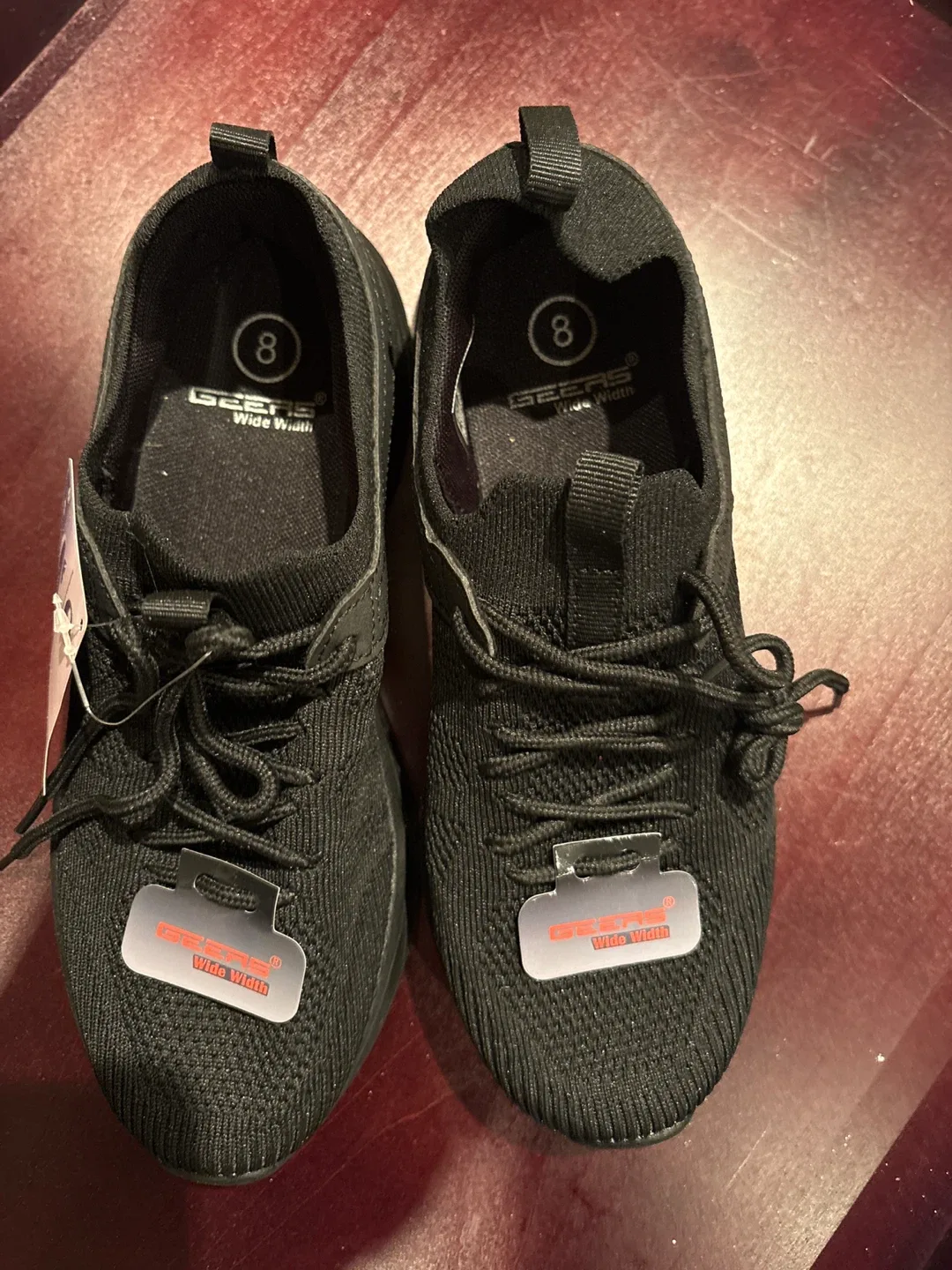 New Geers Wide Width Black Shoes - Size 8 thumbnail