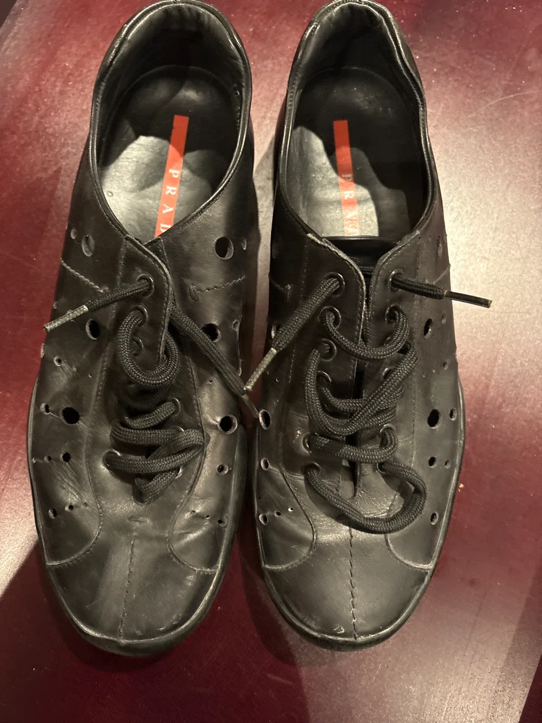 Prada Black Leather Sneakers thumbnail