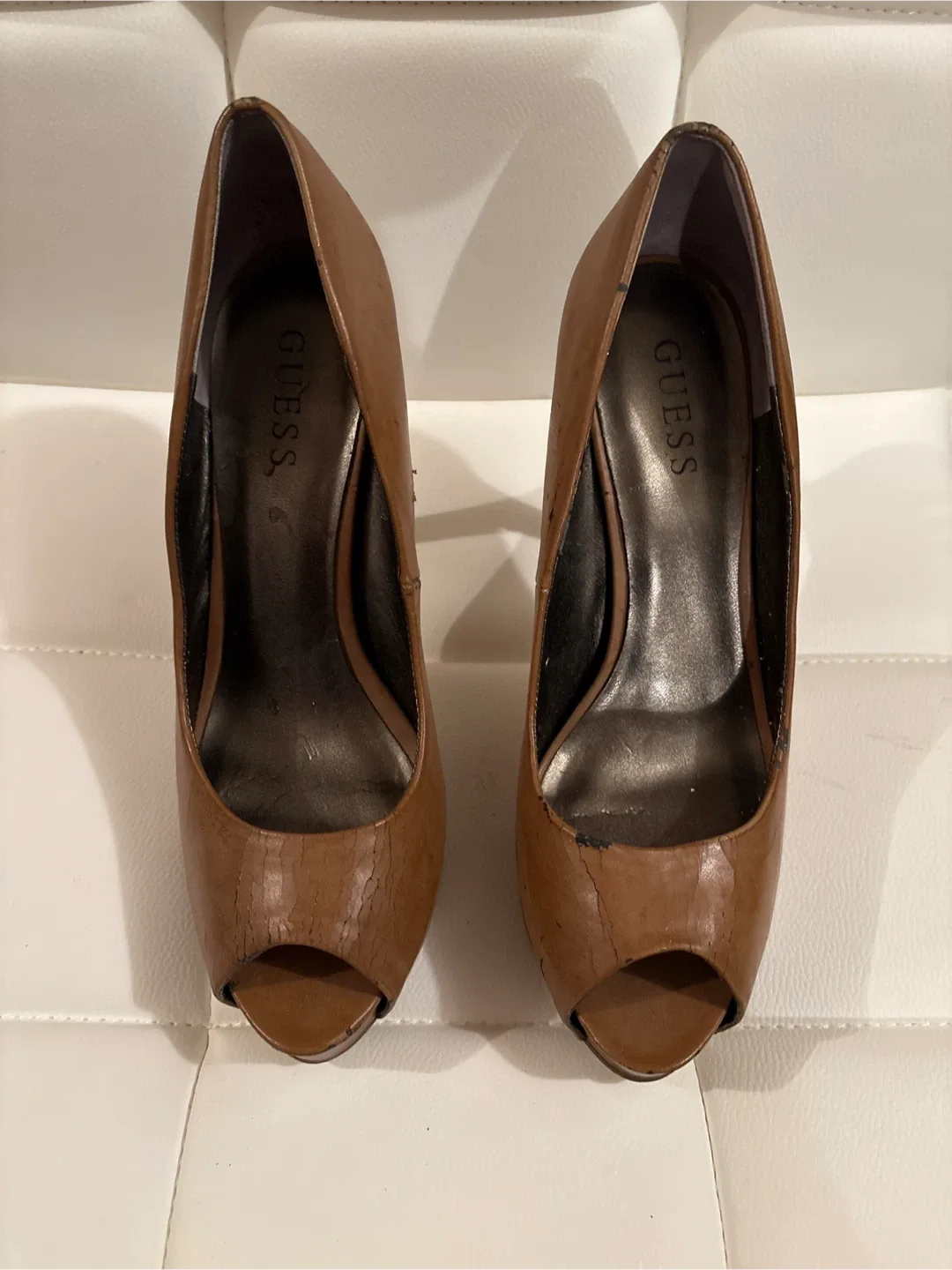 Guess light Brown Peep-Toe Heels