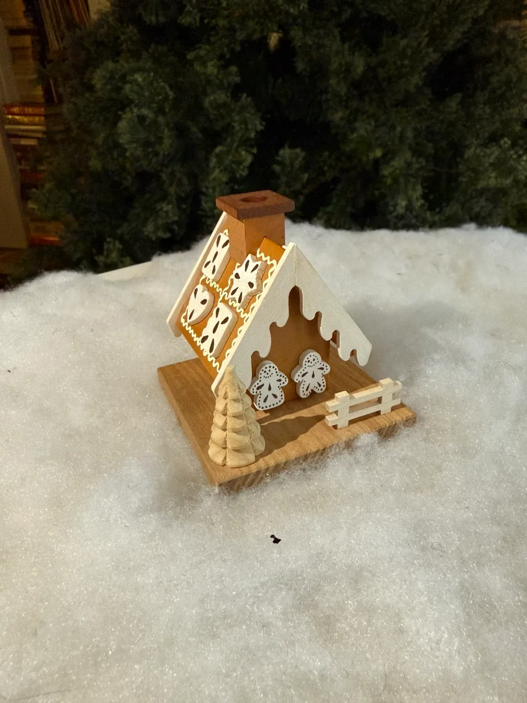 Tiny gingerbread house incense burner