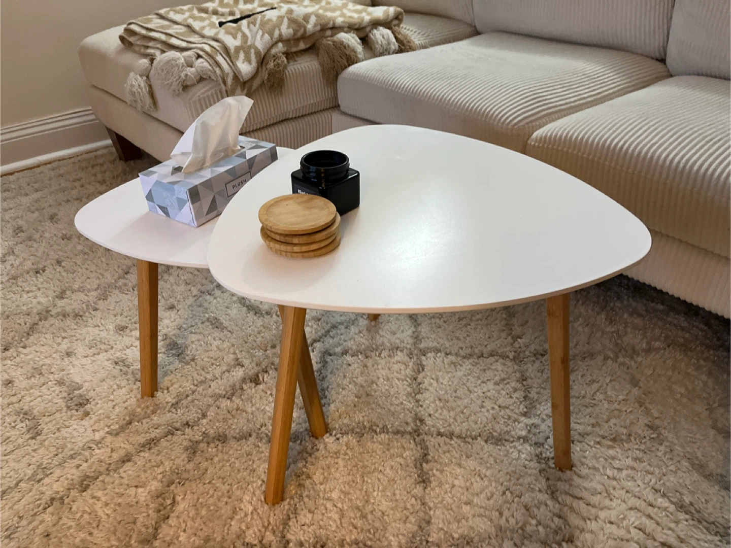White Nesting Coffee Tables - Modern Style