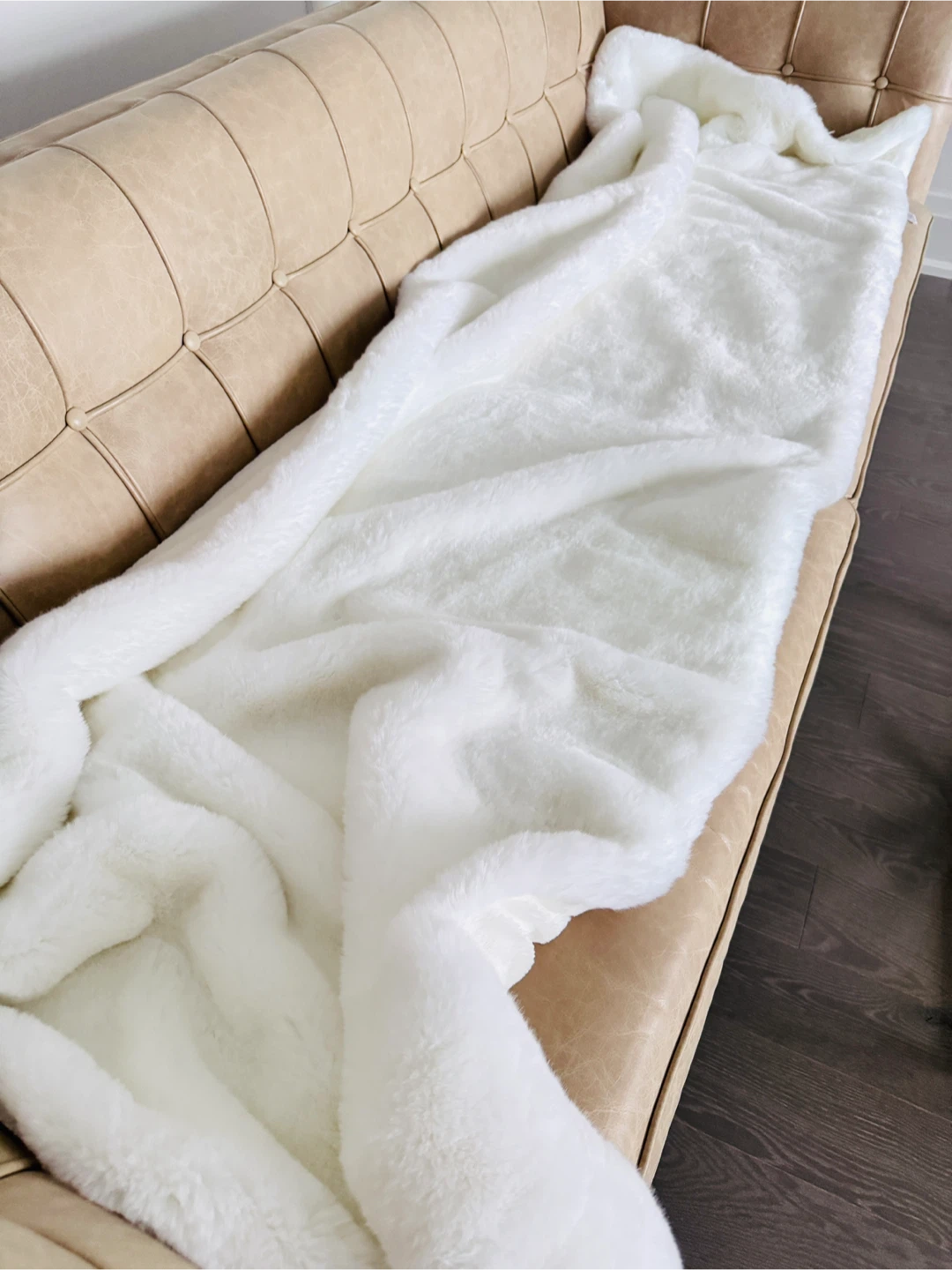 Faux Fur Throw Blanket - White - photo 2