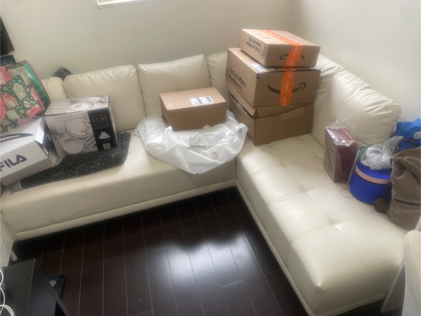 White Sectional Sofa - photo 2