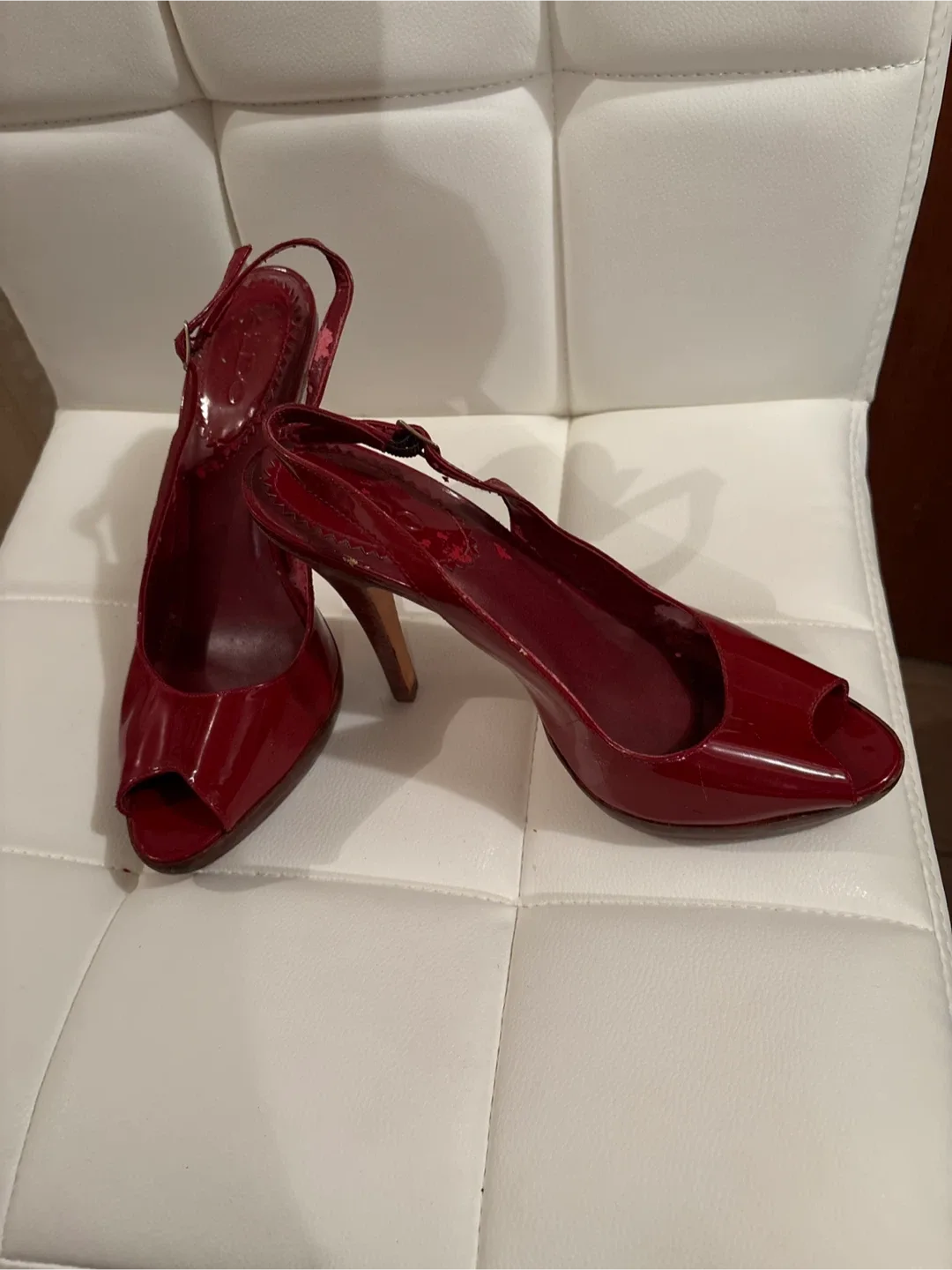 Aldo Red Patent Leather Heels - Size 9 image indicator(2)