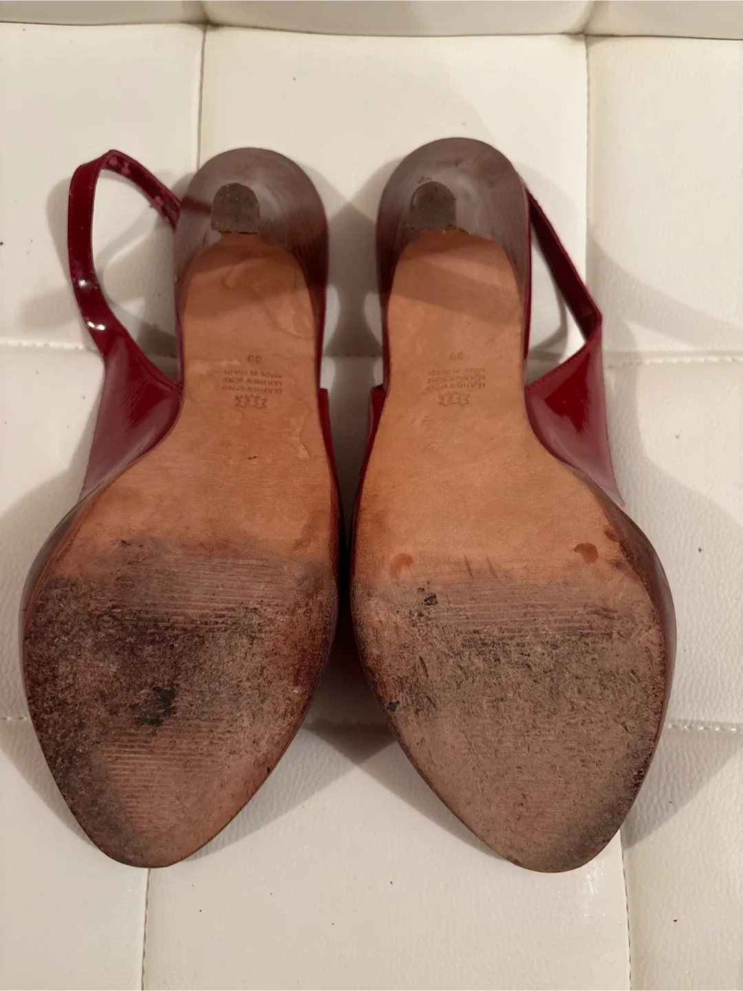 Aldo Red Patent Leather Heels - Size 9 image indicator(4)