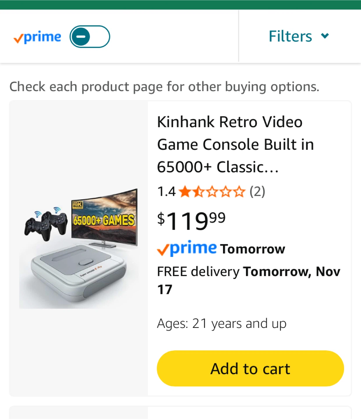 Kinhank Retro Video Game Console - 65000+ Games