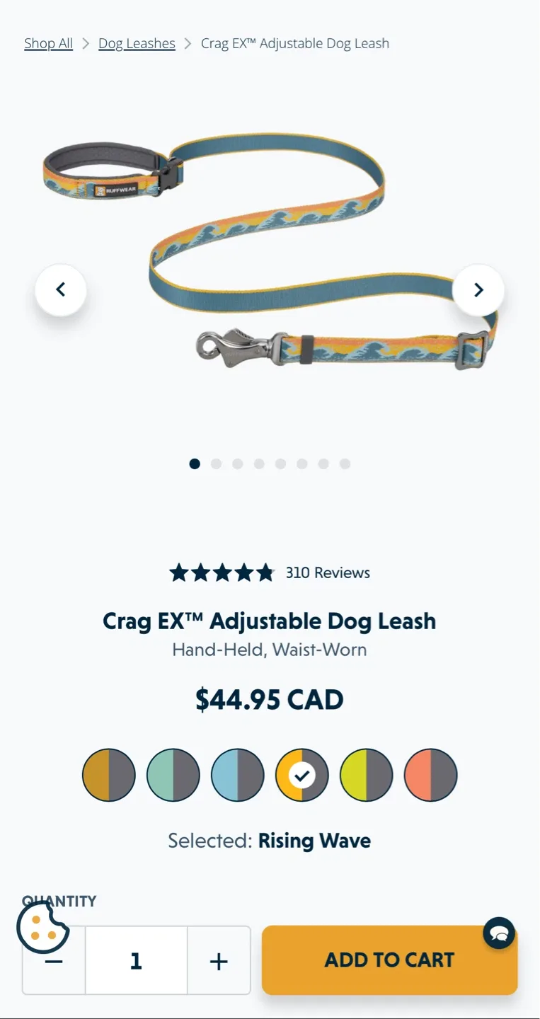 Ruffwear Crag EX Adjustable Dog Leash - Rising Wave image indicator(3)