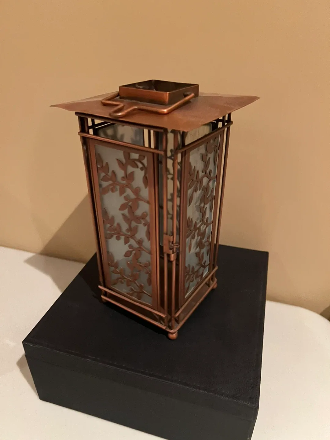 Copper Lantern with Floral Design