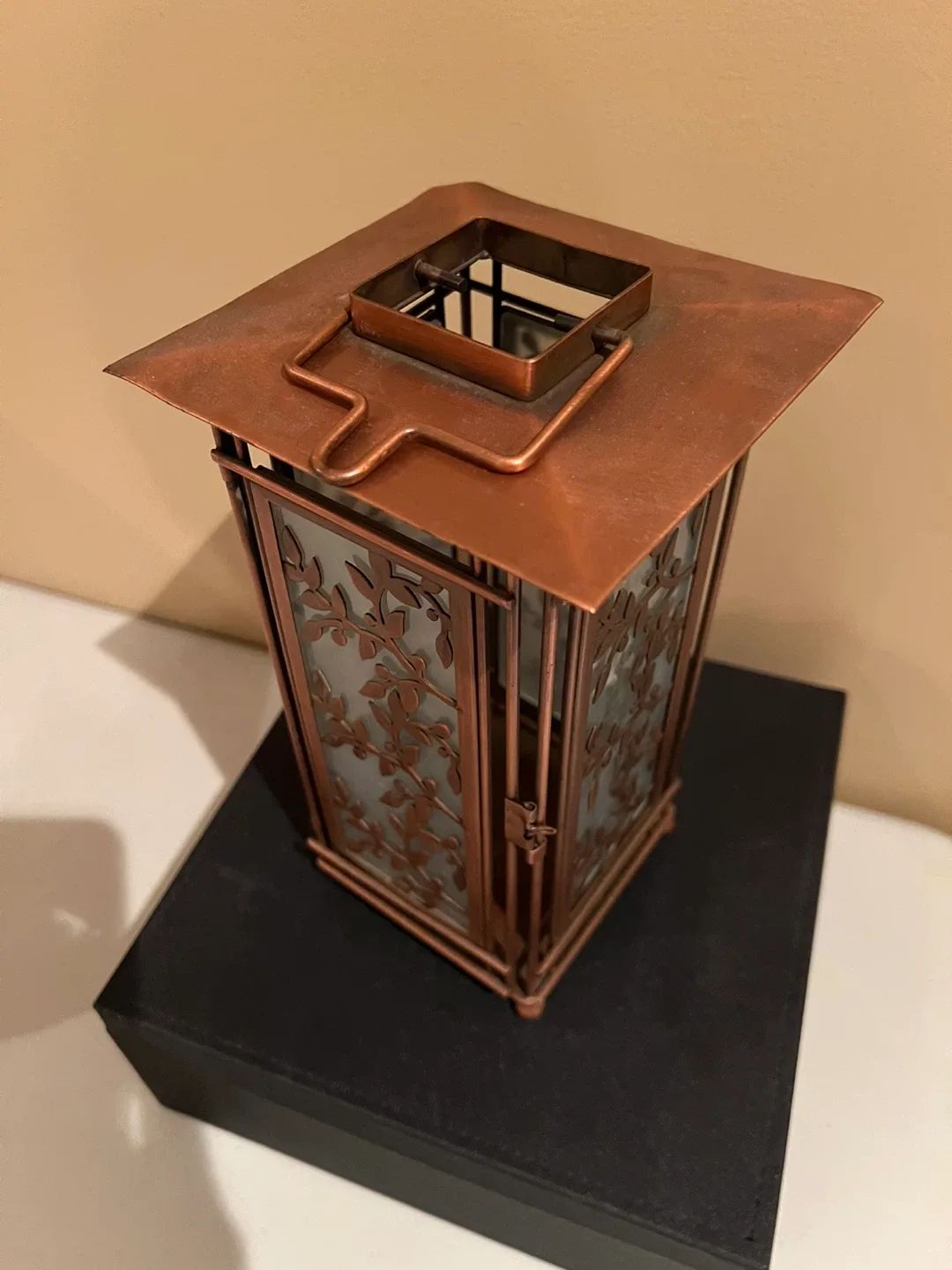 Copper Lantern with Floral Design image indicator(2)