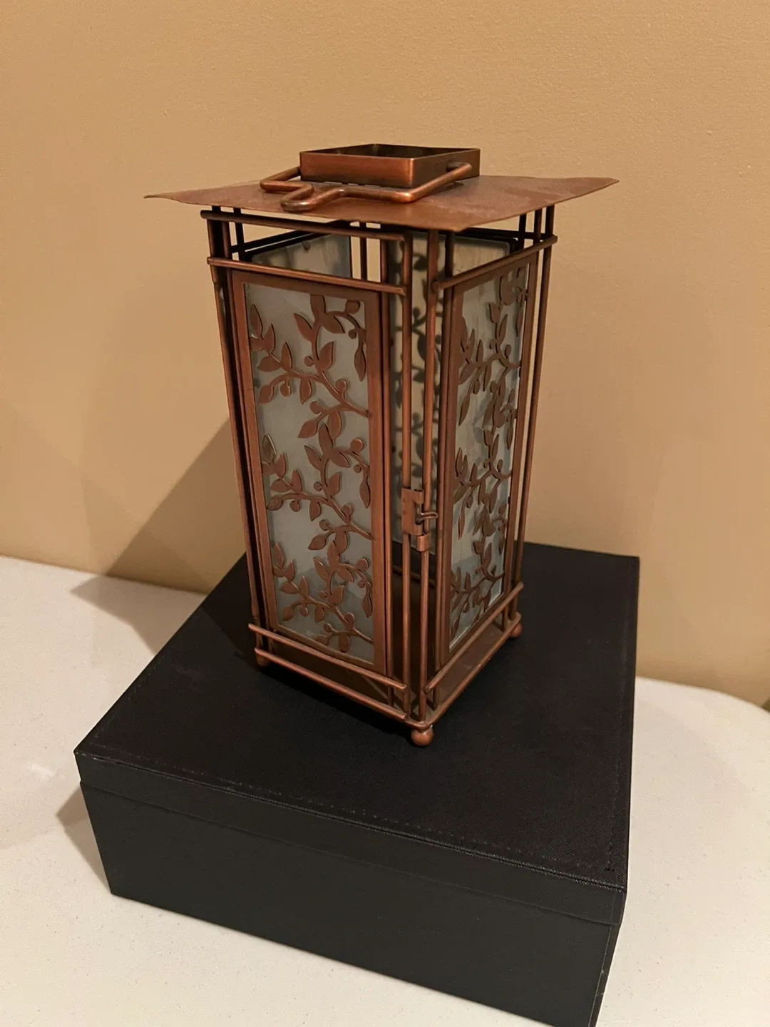 Copper Lantern with Floral Design image indicator(4)