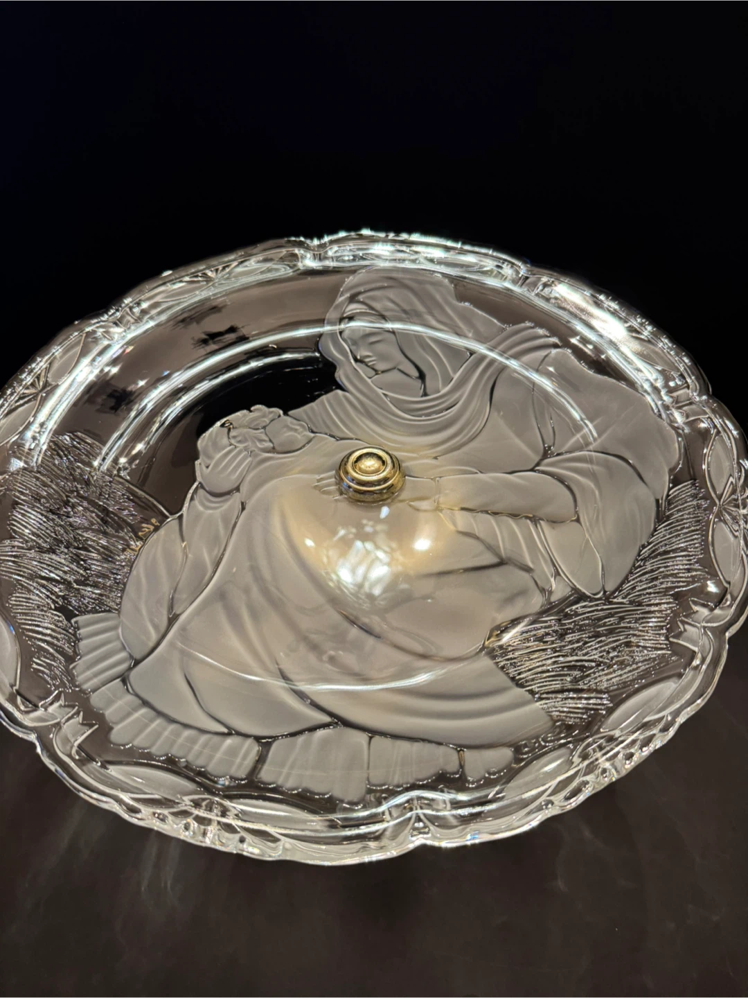 Vintage Crystal Glass Cake Stand - photo 2