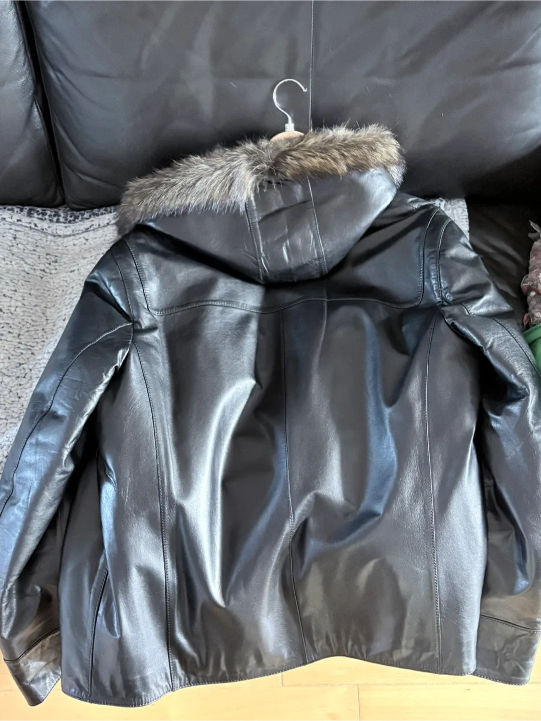 Men’s Leather Jacket with Fur Trim image indicator(2)