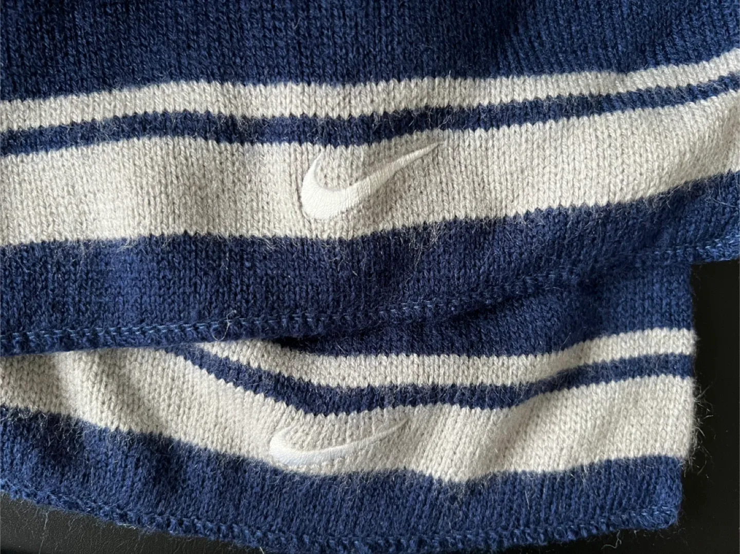 NIKE Navy Blue Acrylic Scarf - One Size image indicator(4)