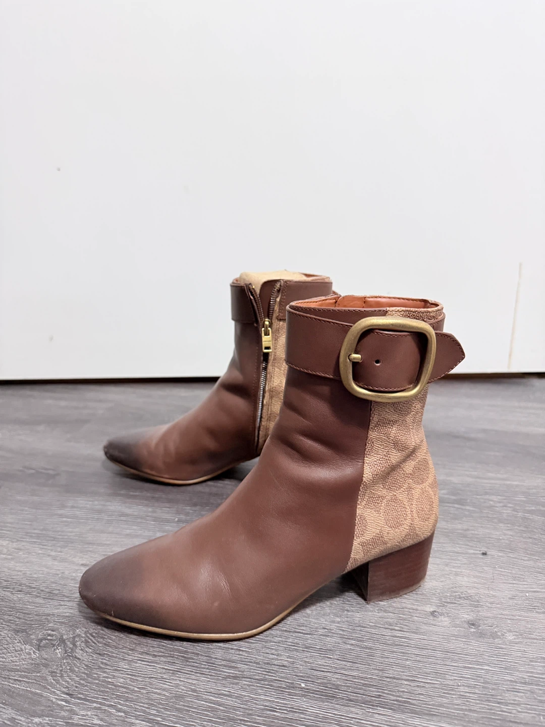 Coach Brown Leather Ankle Boots