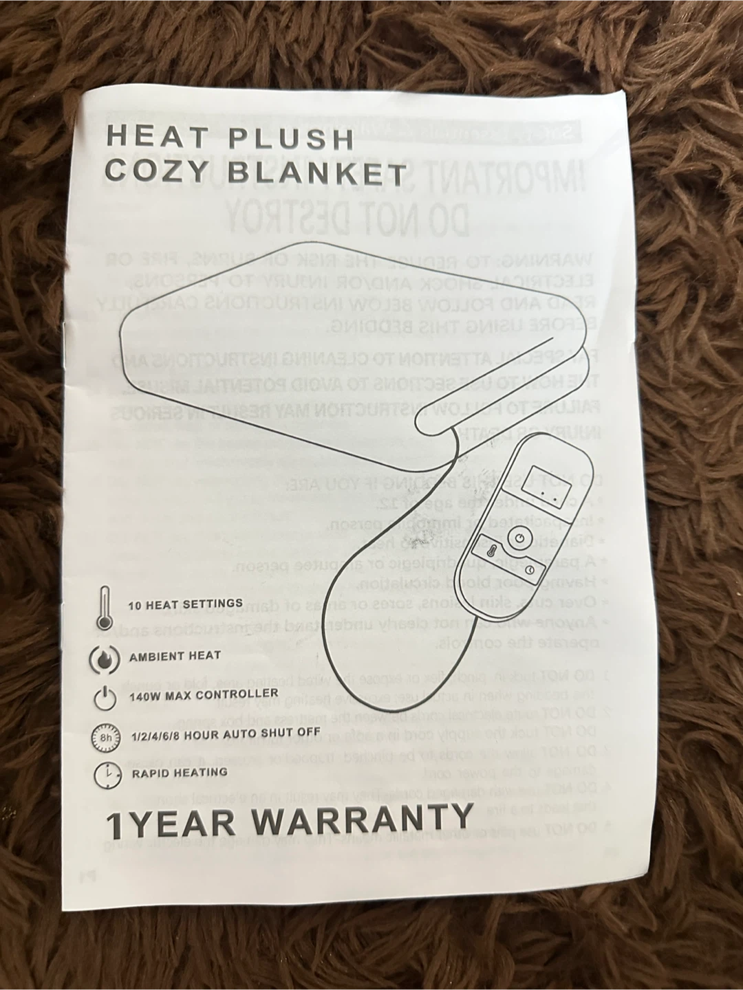 New Heated Blanket 50" x 60" w/ Box-New in box - photo 4