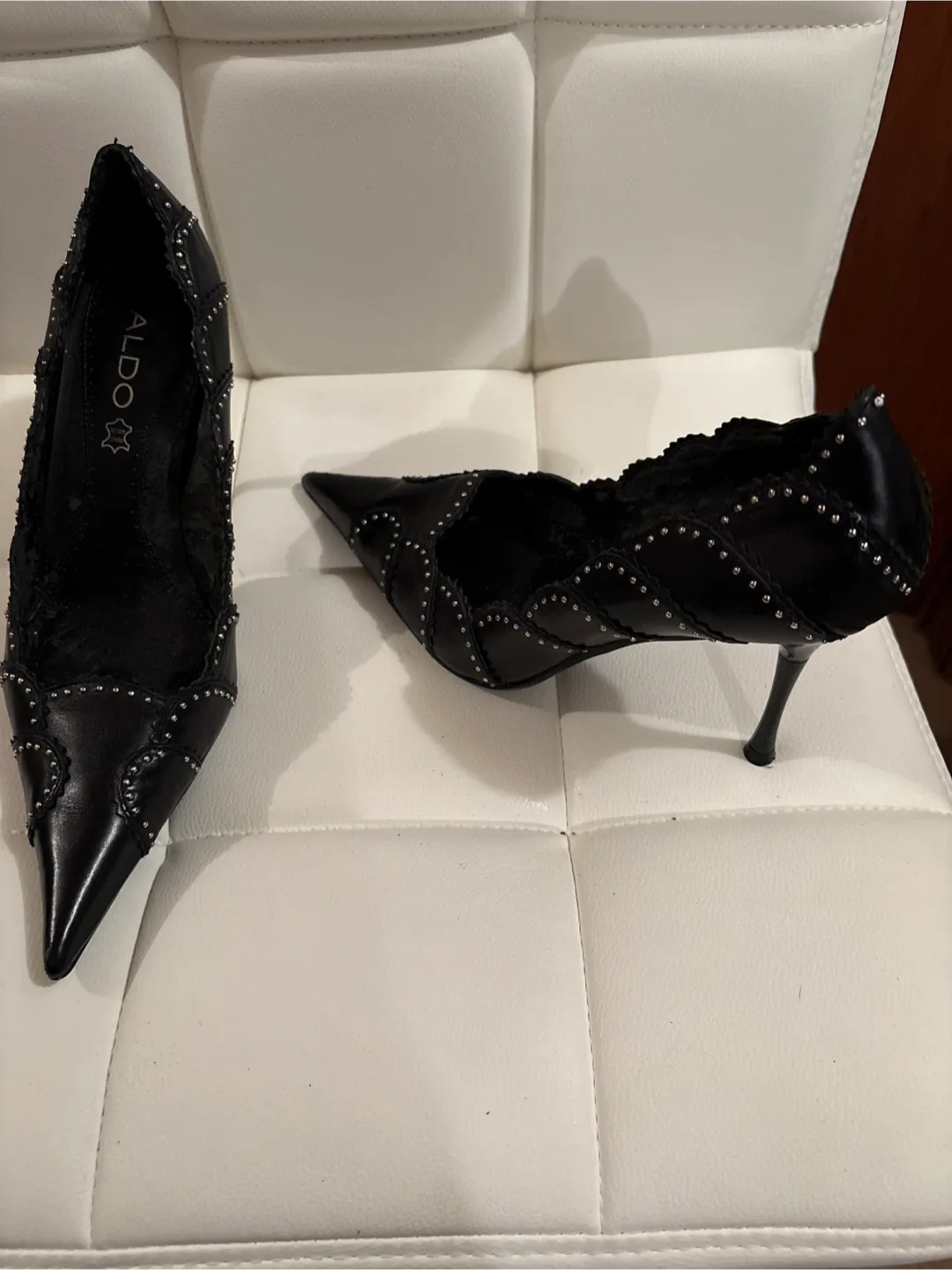 Aldo Black Studded Heels image indicator(3)
