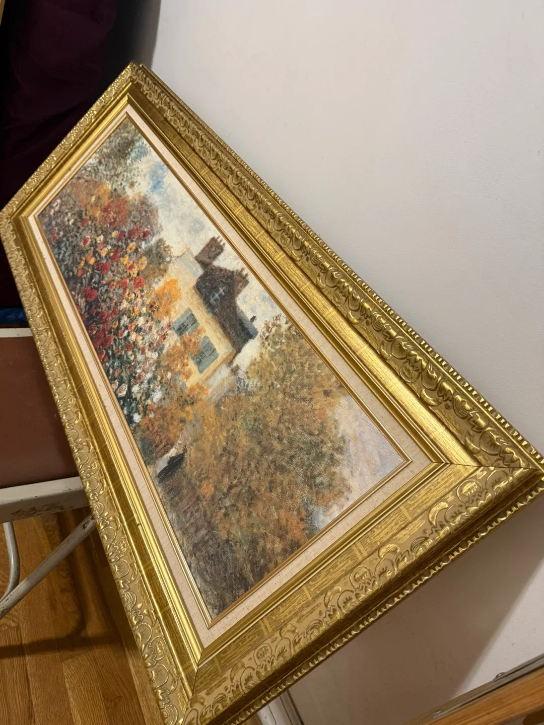 Framed Floral Landscape Painting