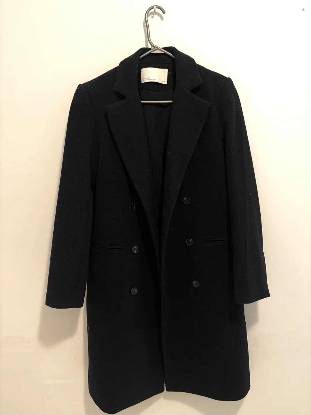 Oak + Fort Black Wool Blend Coat image indicator(3)
