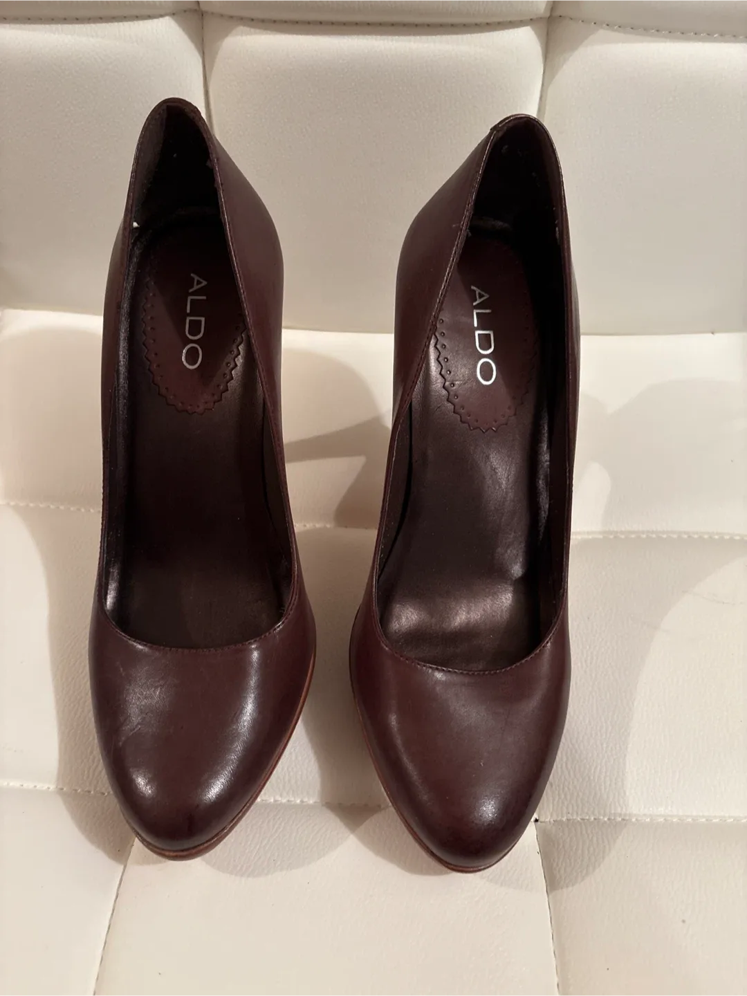 Aldo Brown Leather Heels Size 9