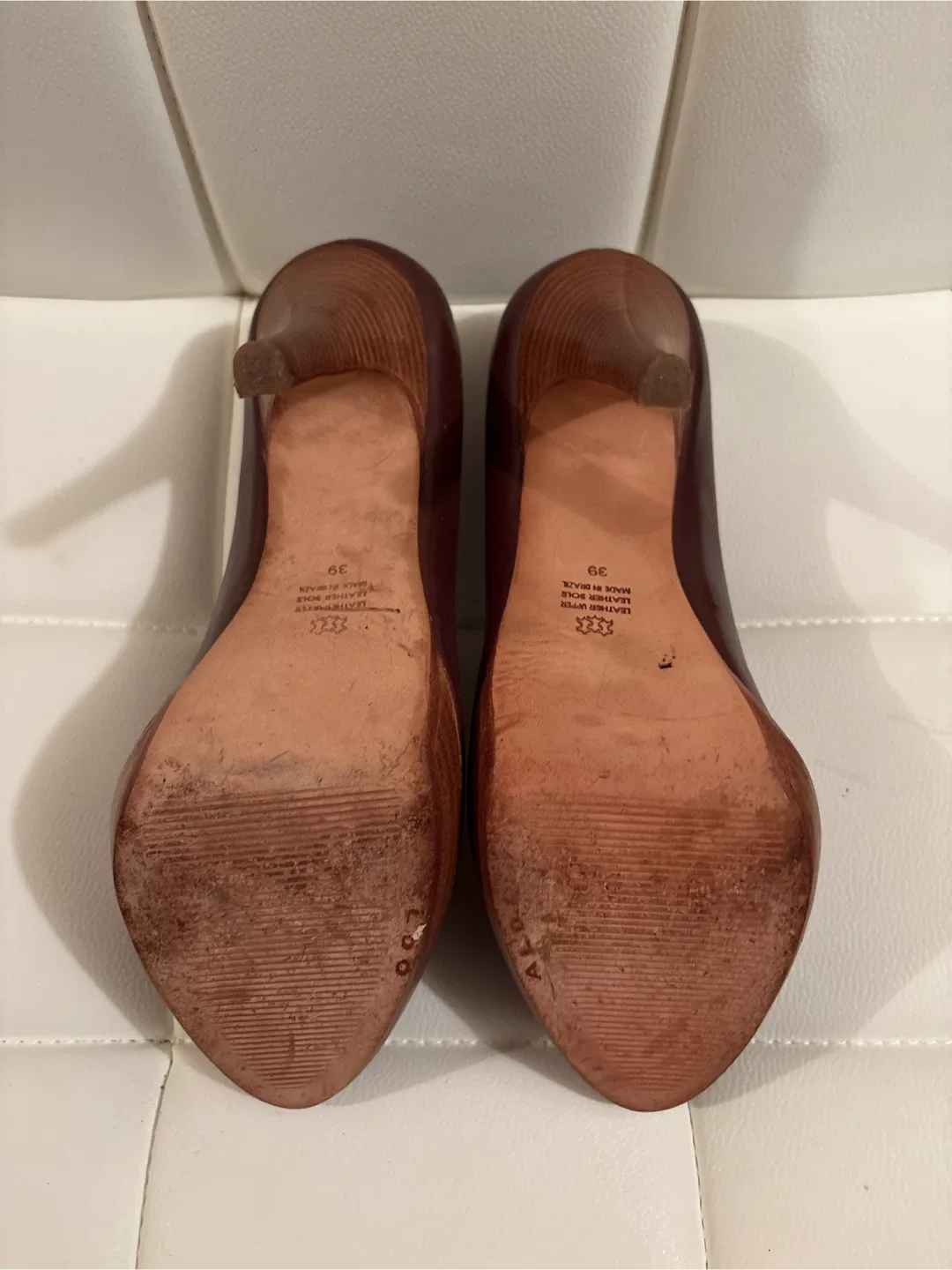 Aldo Brown Leather Heels Size 9 image indicator(4)