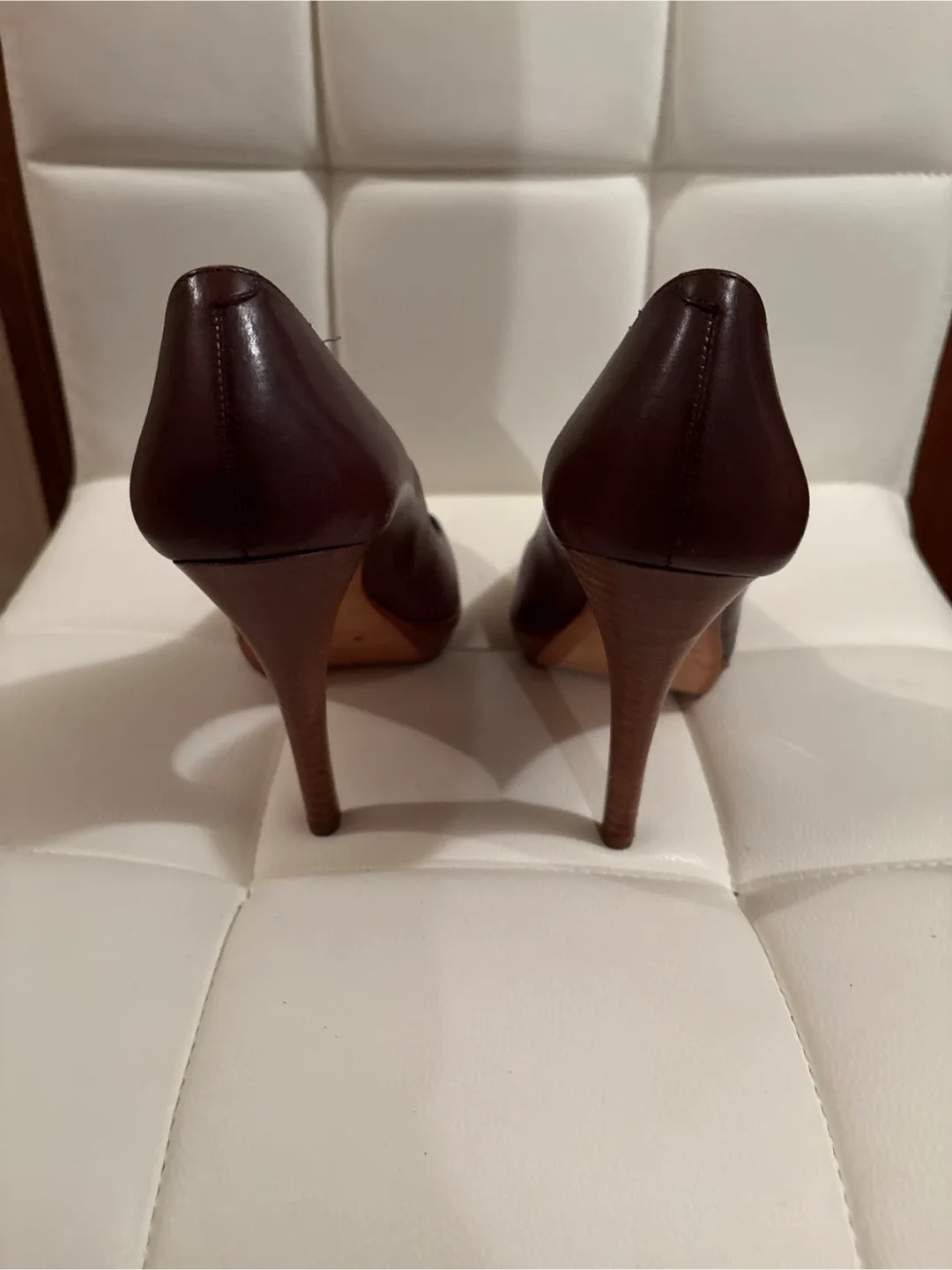 Aldo Brown Leather Heels Size 9 image indicator(3)