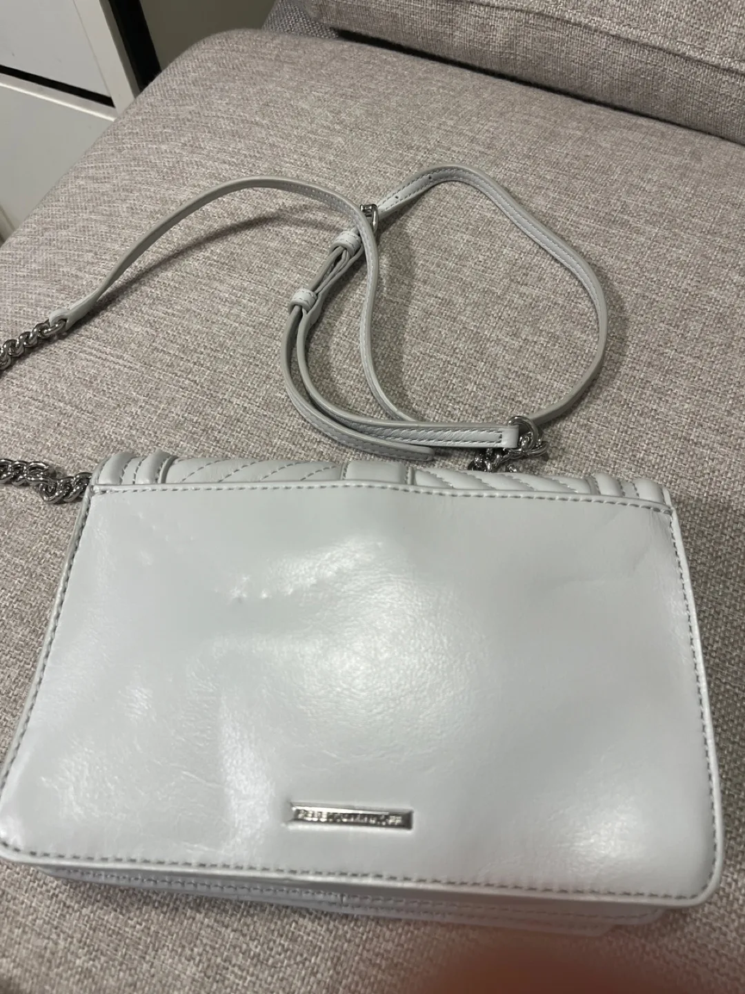 Rebecca Minkoff Chevron Quilted Small Love Crossbody - Grey image indicator(2)