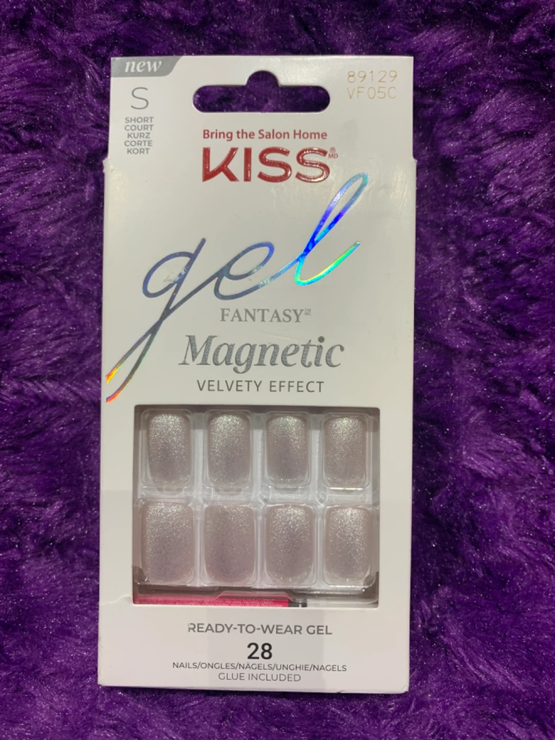 New KISS Gel Fantasy Magnetic Nails - Velvety Effect, Short