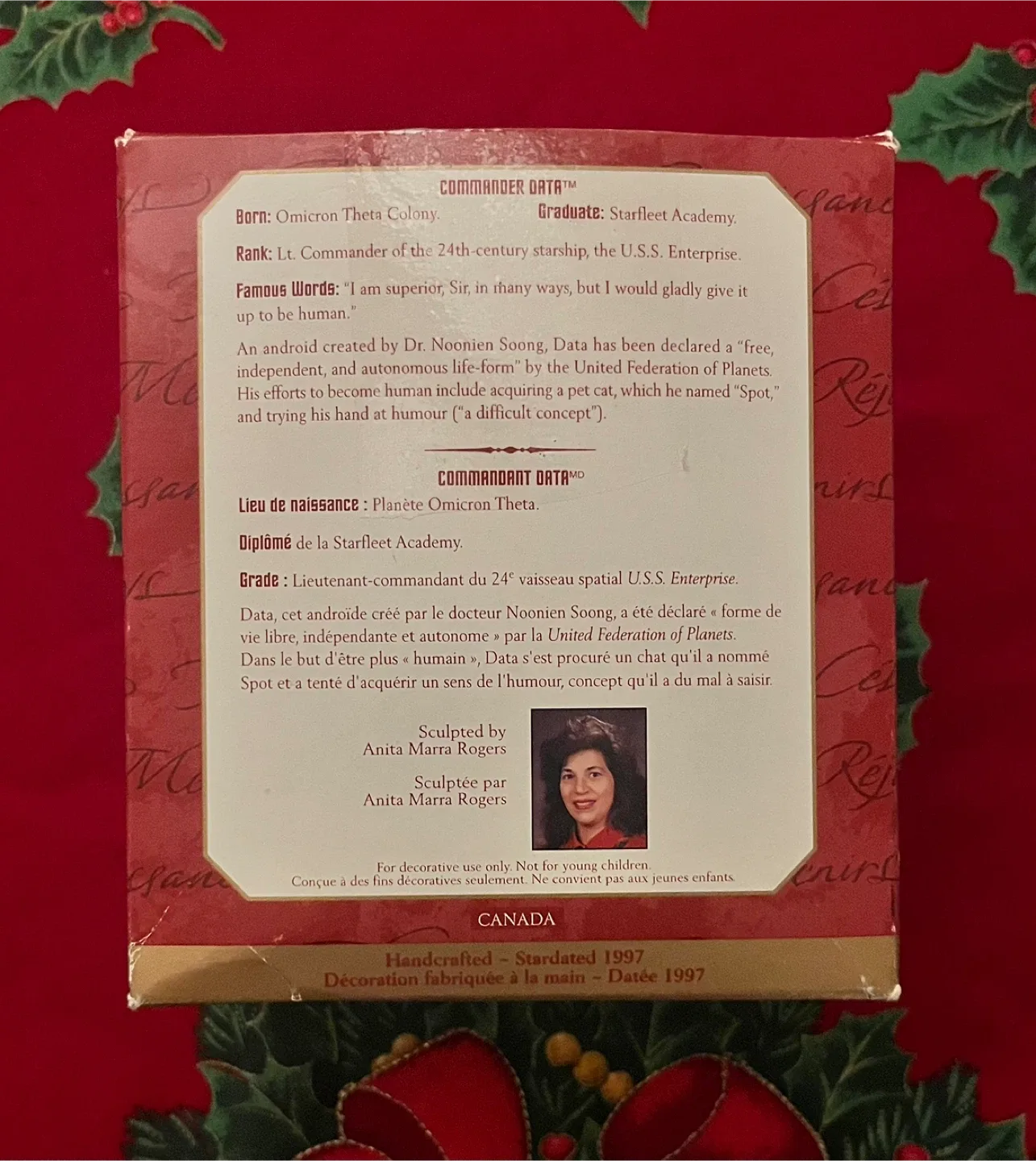 Hallmark Keepsake Star Trek Commander Data Ornament image indicator(10)