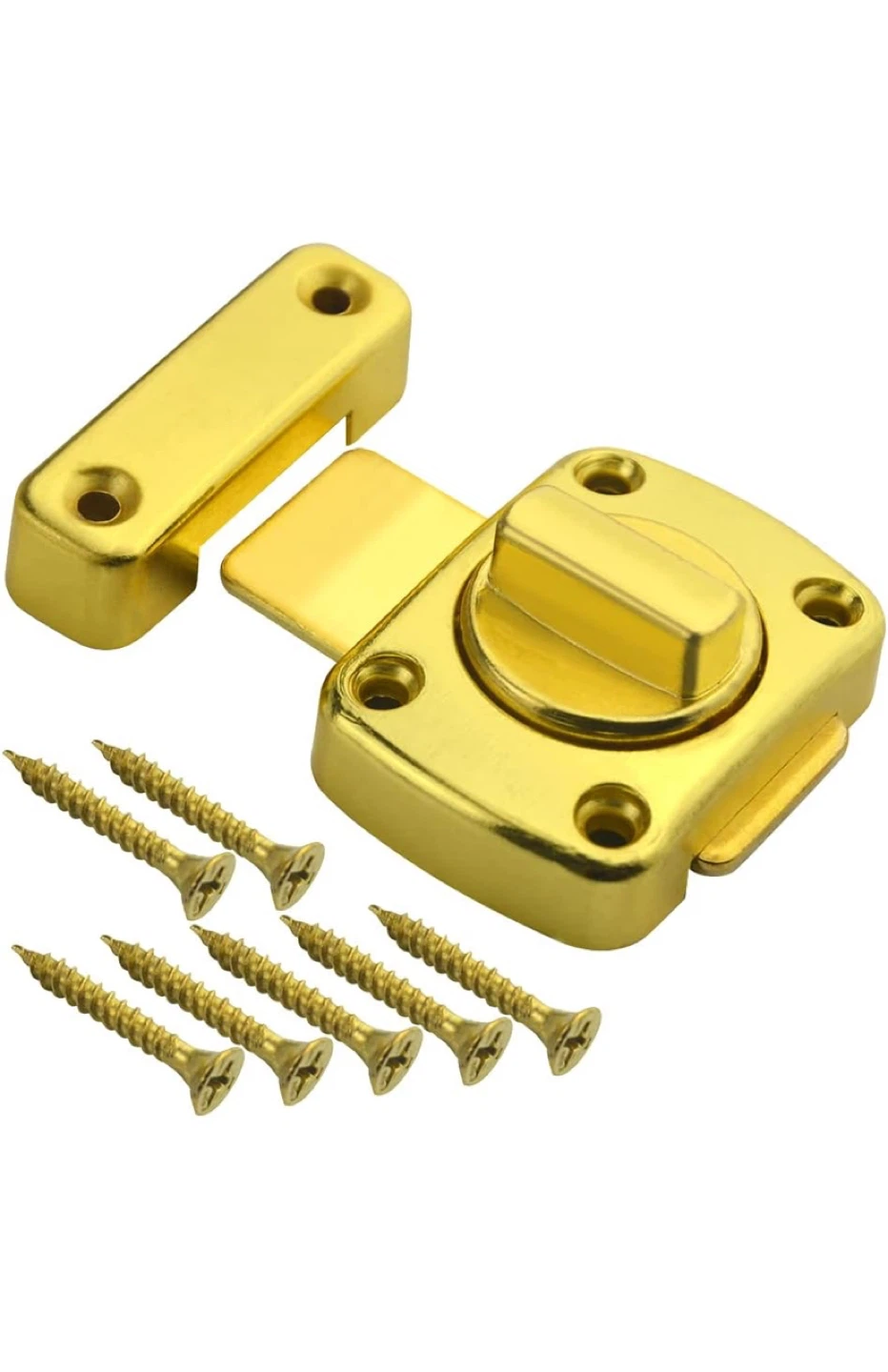 New XINMEWEN 2-Pack Rotate Black Fence Door Lock (Gold)