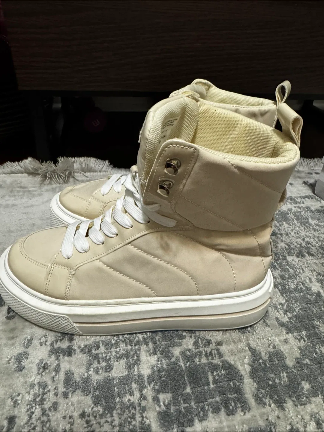 Ardene Tan High Top Sneakers - Size 8 image indicator(2)