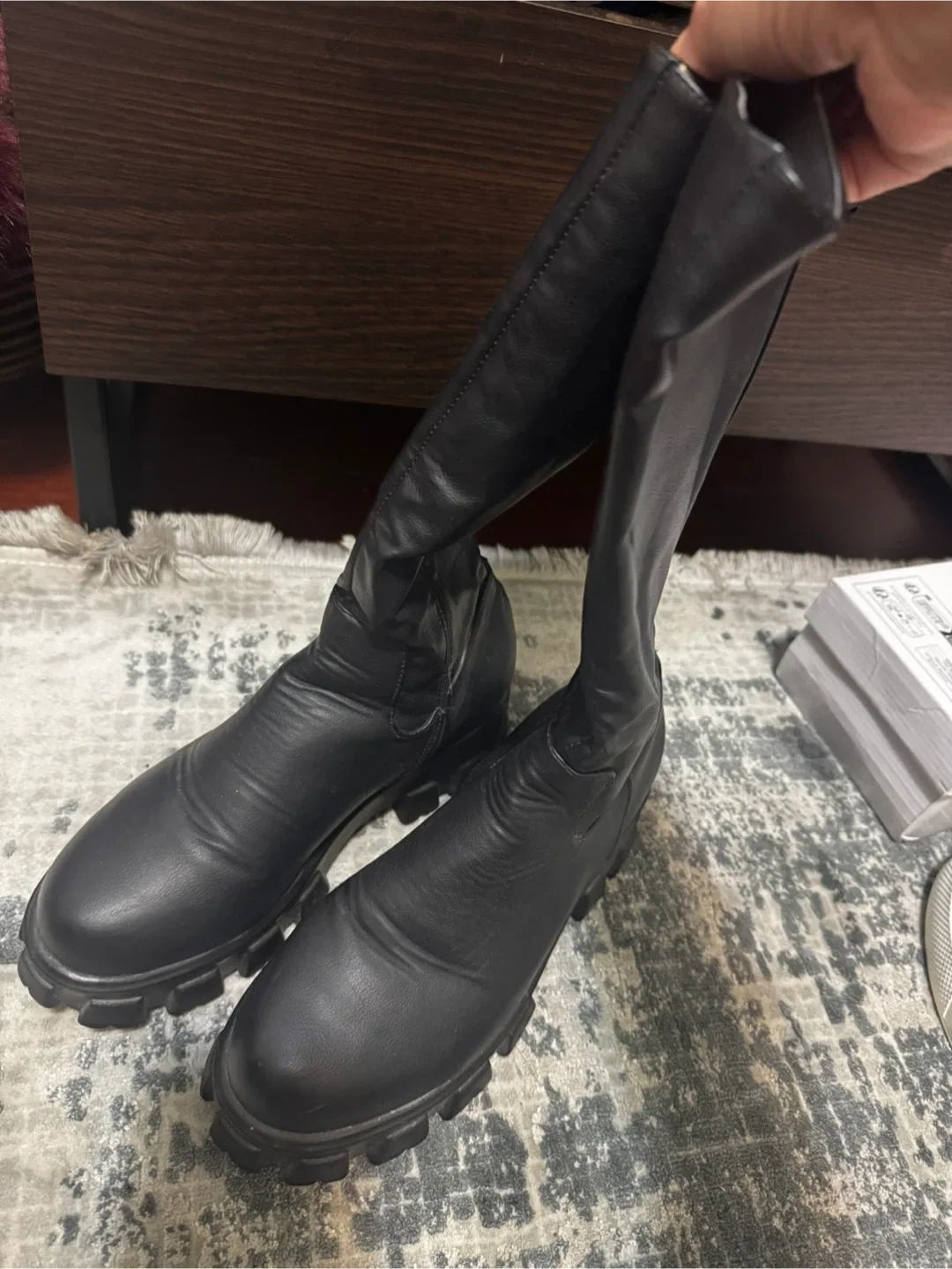 Black Knee-High Platform Boots thumbnail