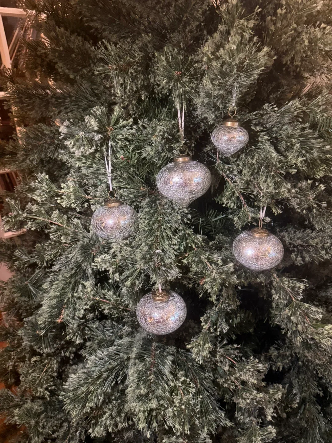 Restoration Hardware crackle glass ornaments
