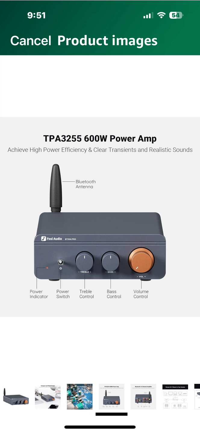 Fosi Audio BT20A Pro HiFi Amplifier - photo 3