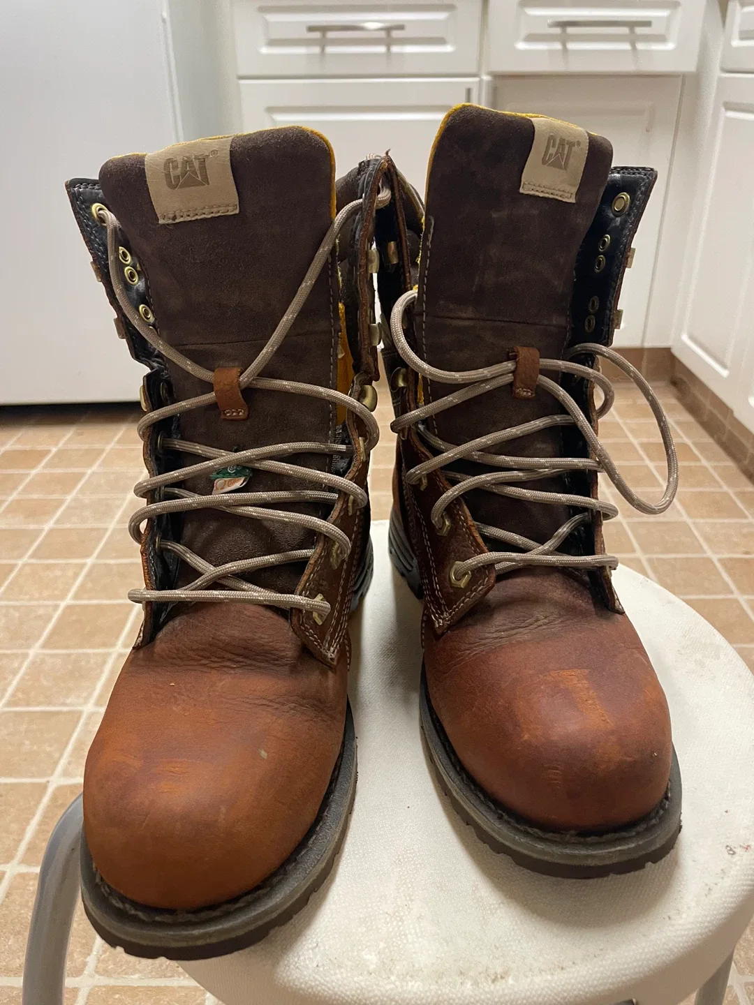 CAT Steel Toe Work Boots - Size 6 US