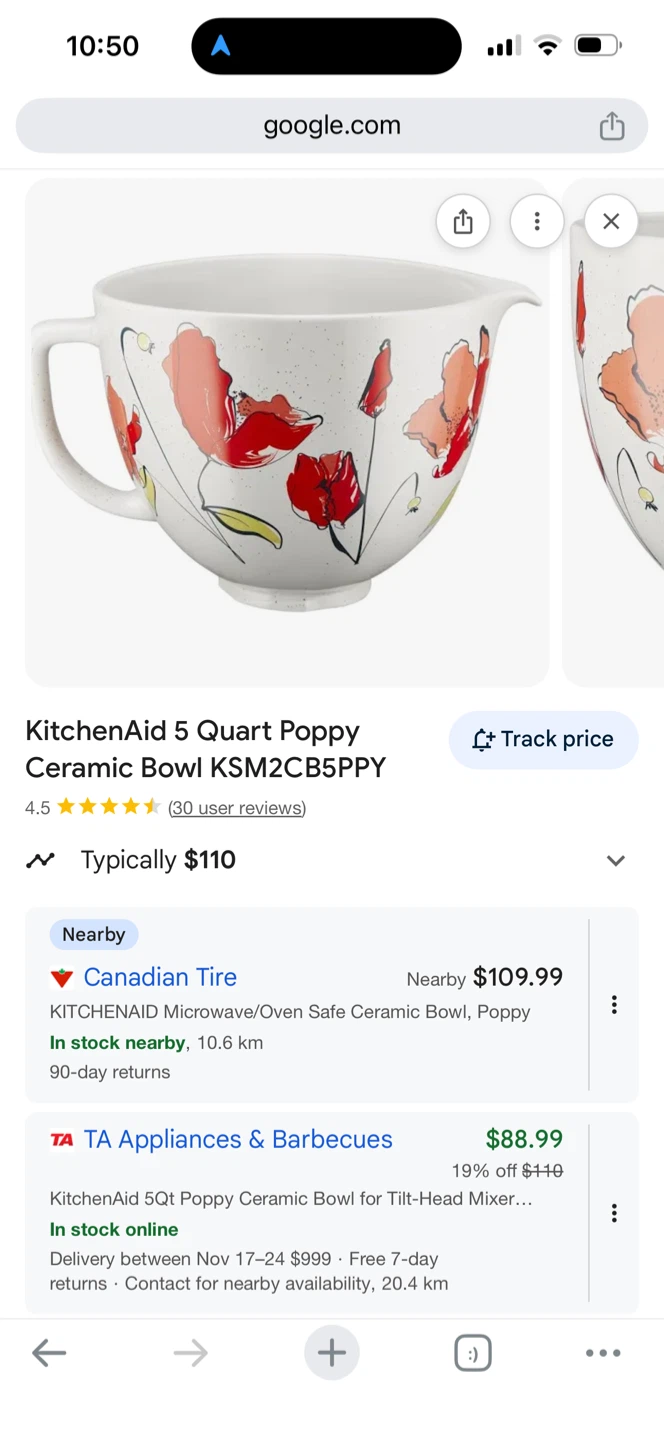 KitchenAid 5-QT Poppy Ceramic Bowl - NEW - photo 3