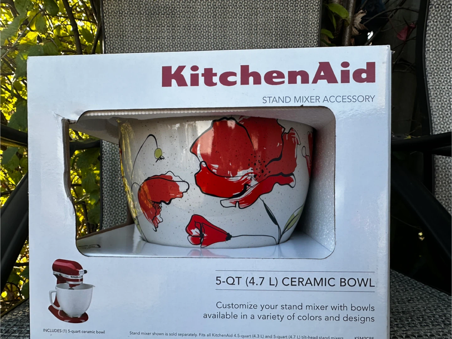 KitchenAid 5-QT Poppy Ceramic Bowl - NEW