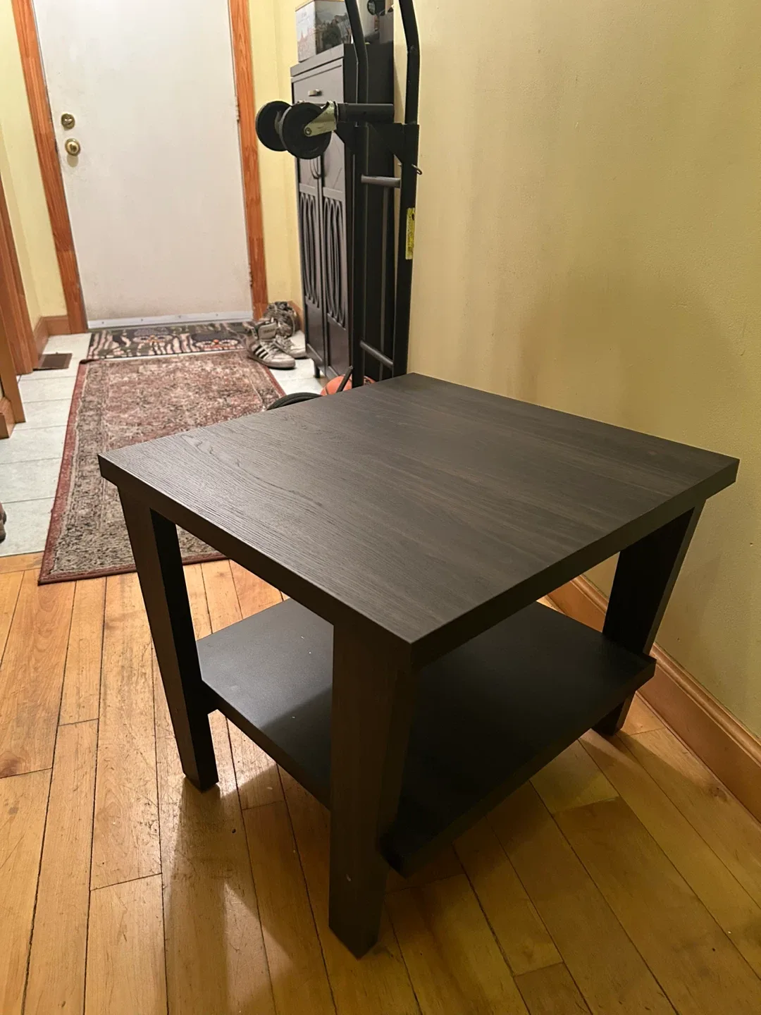 Dark Brown End Table with Shelf