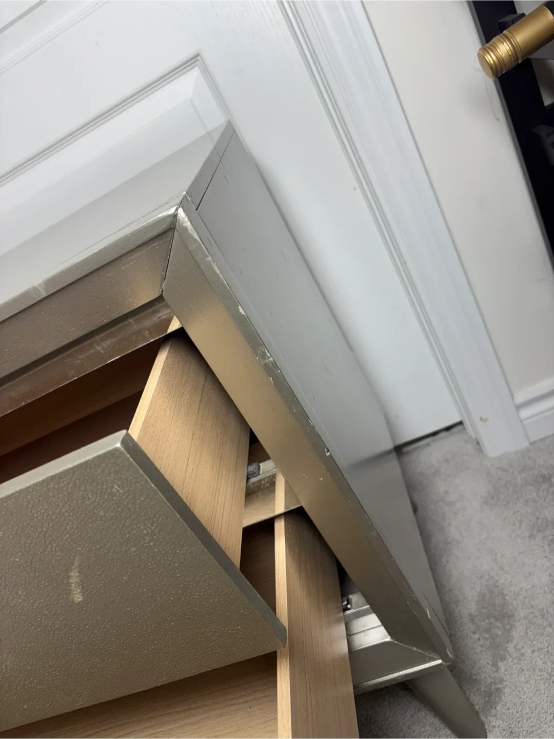 Silver 2-Drawer Nightstand- AS IS image indicator(5)