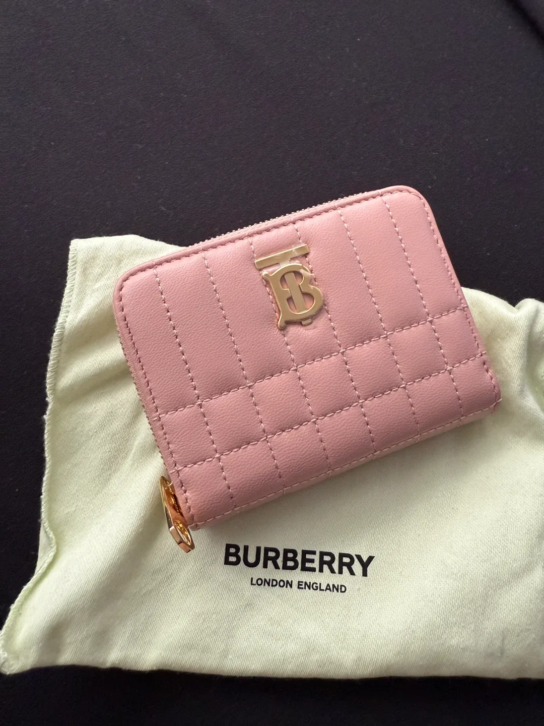 Burberry Pink Quilted Leather Wallet