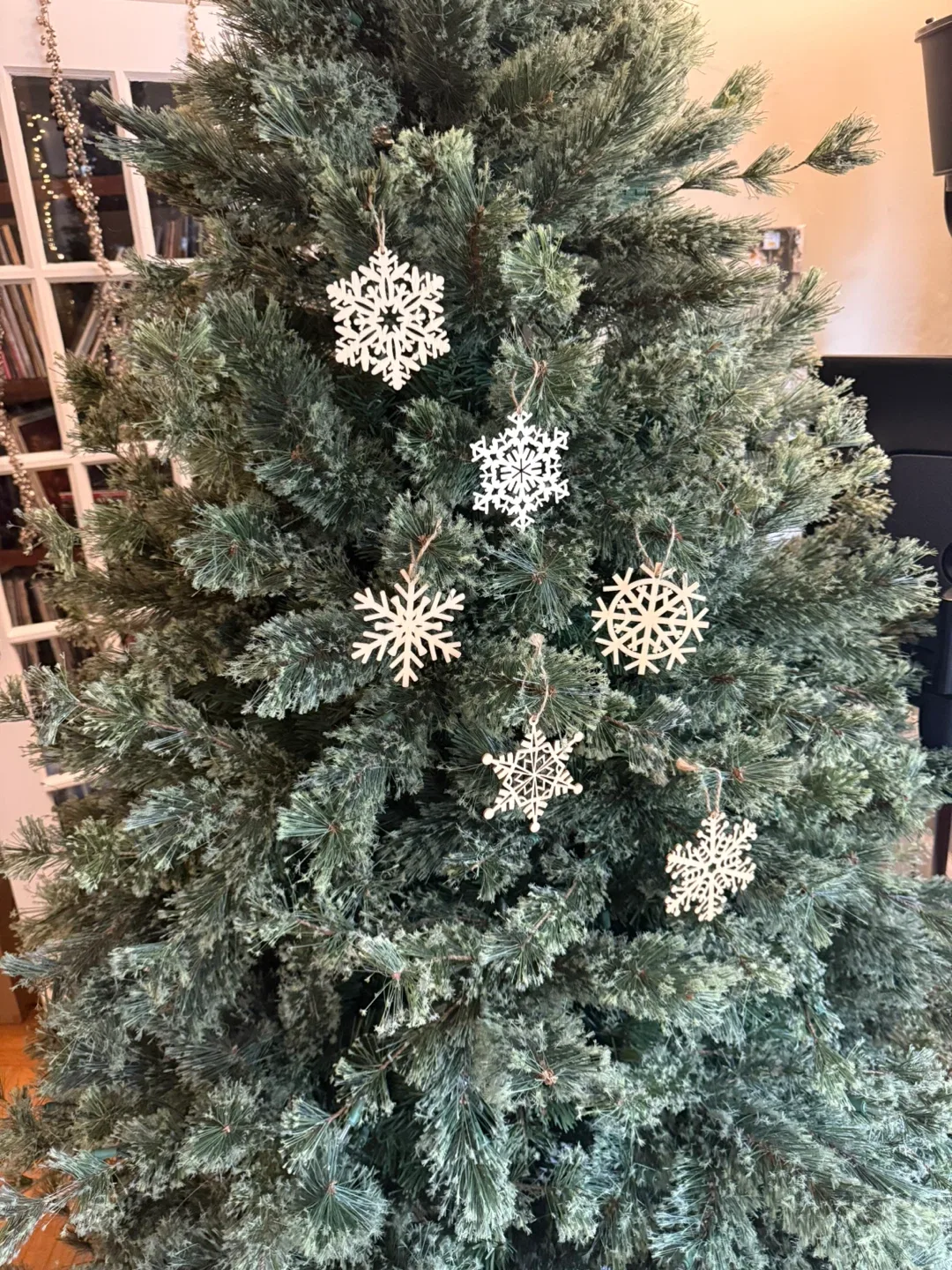 Assorted wood snowflake ornaments