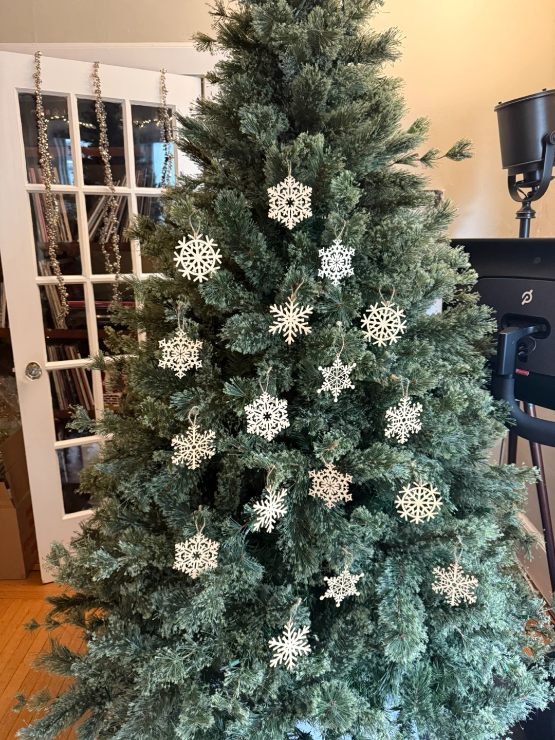 Assorted wood snowflake ornaments