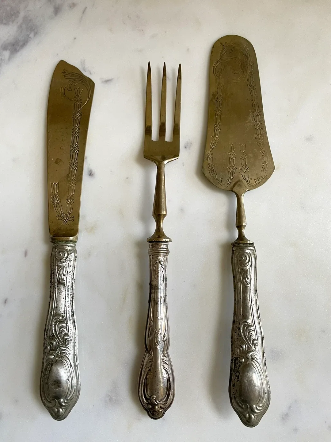 Antique 800 Silver Dessert Service Set image indicator(6)