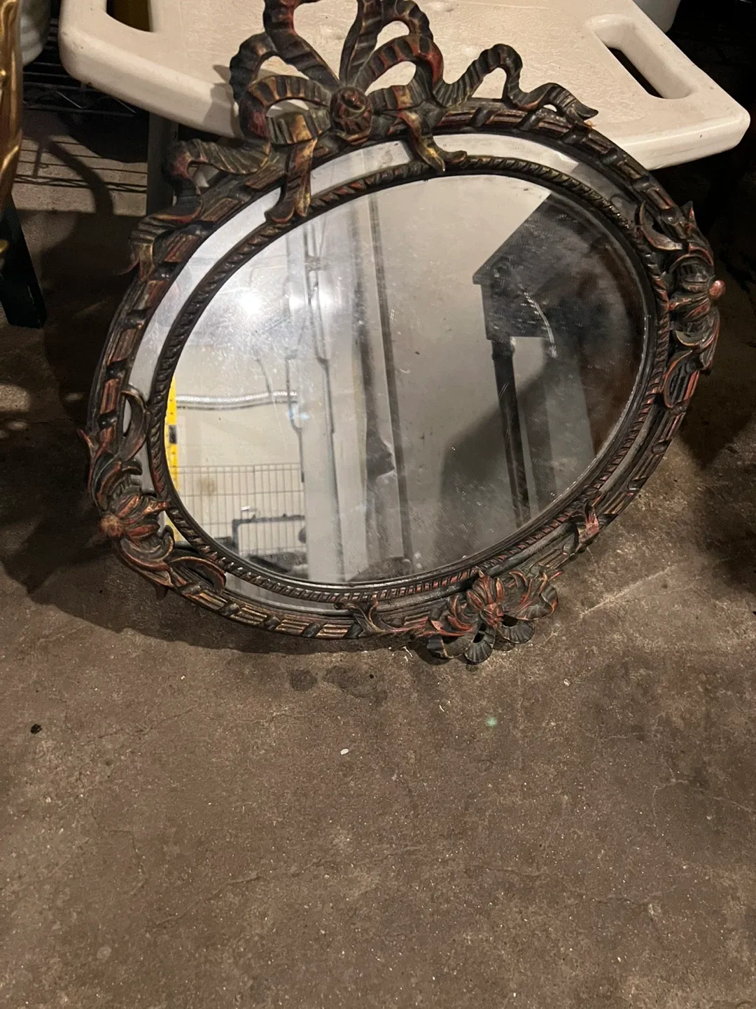 Vintage Oval Beveled Mirror