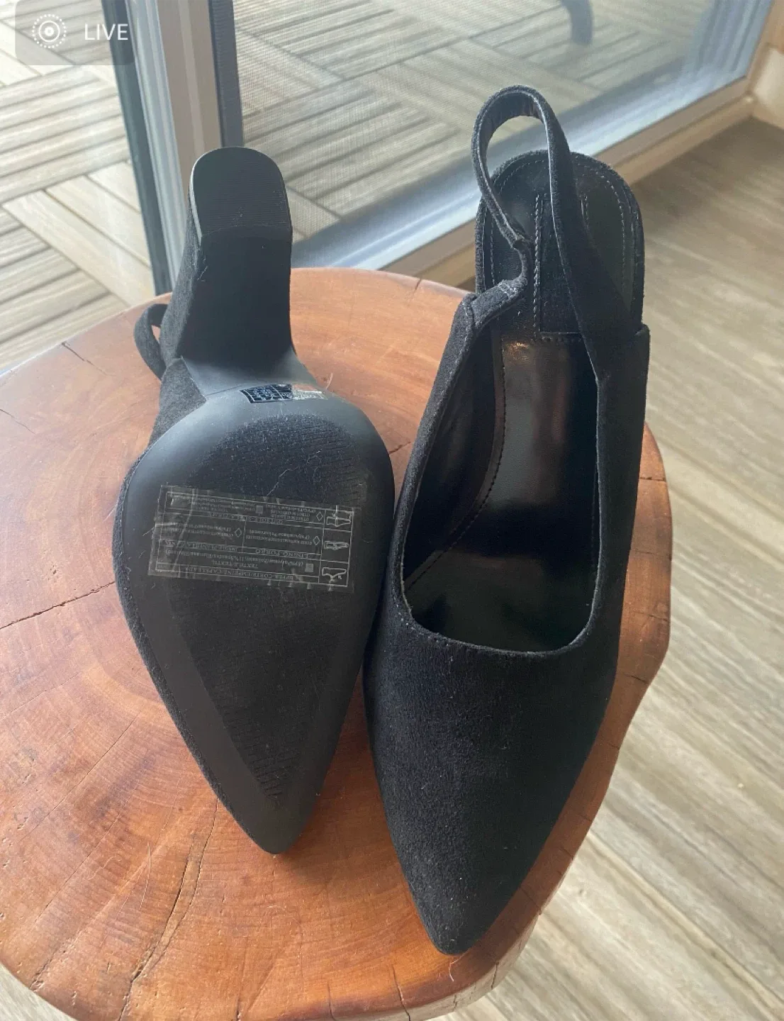 Forever 21 Black Slingback Heels - Size 7 image indicator(2)