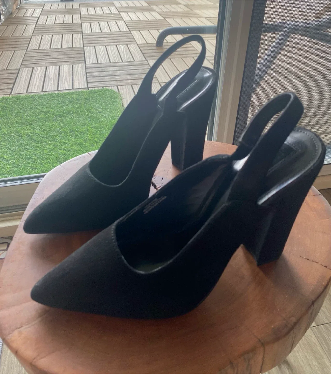 Forever 21 Black Slingback Heels - Size 7