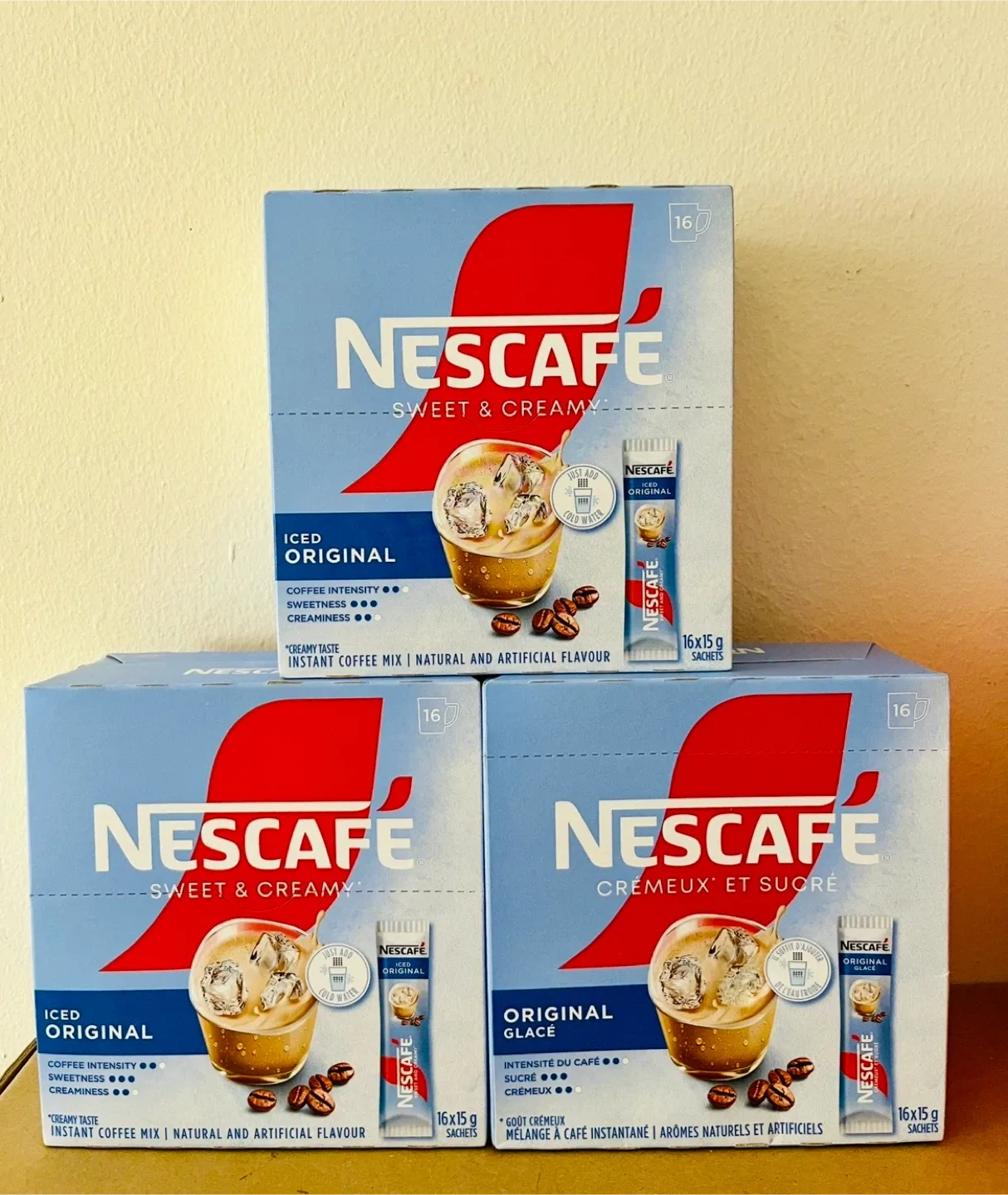 All 3 boxes Nescafe Sweet & Creamy Iced Coffee Mix (Original)