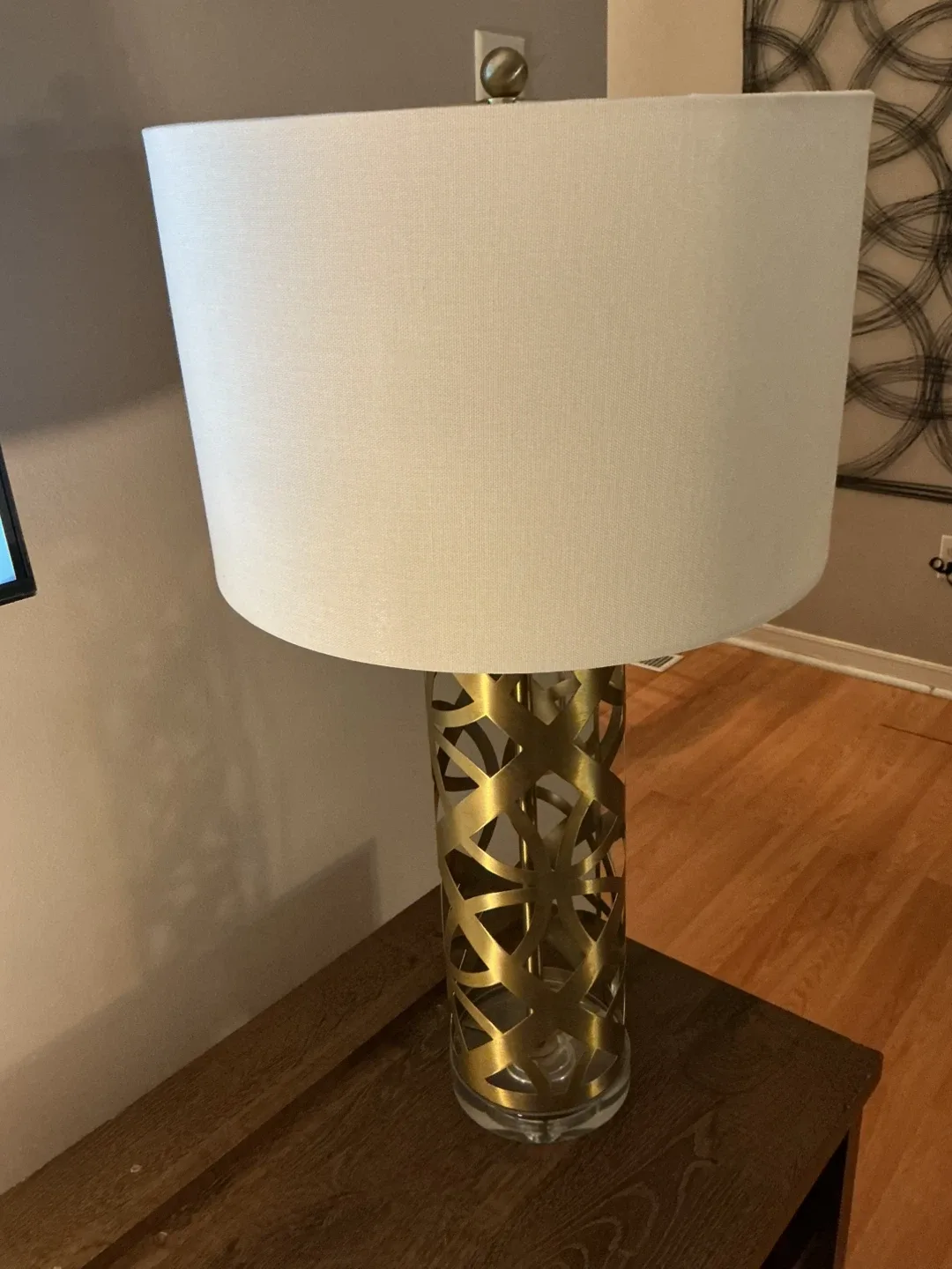 Gold & White Table Lamp