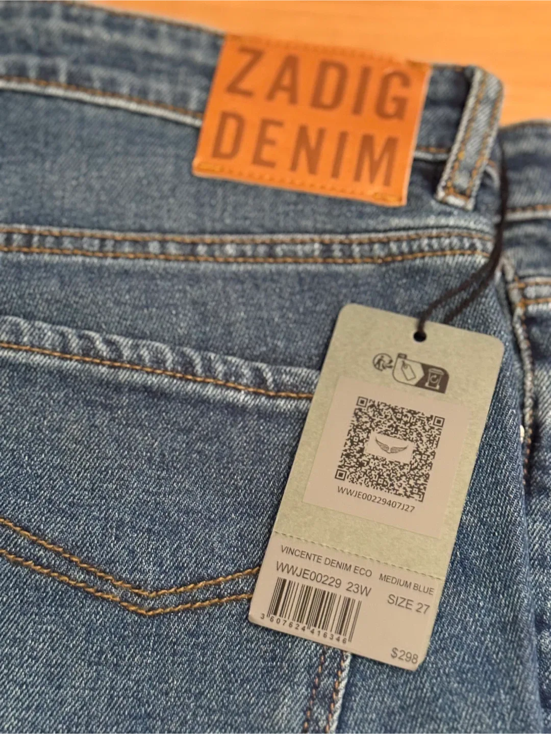 *BRAND NEW* ZADIG & VOLTAIRE Paris Vincente Jeans — 27” image indicator(8)