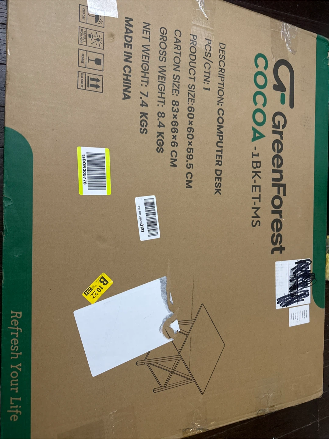 GreenForest Cocoa Computer Desk