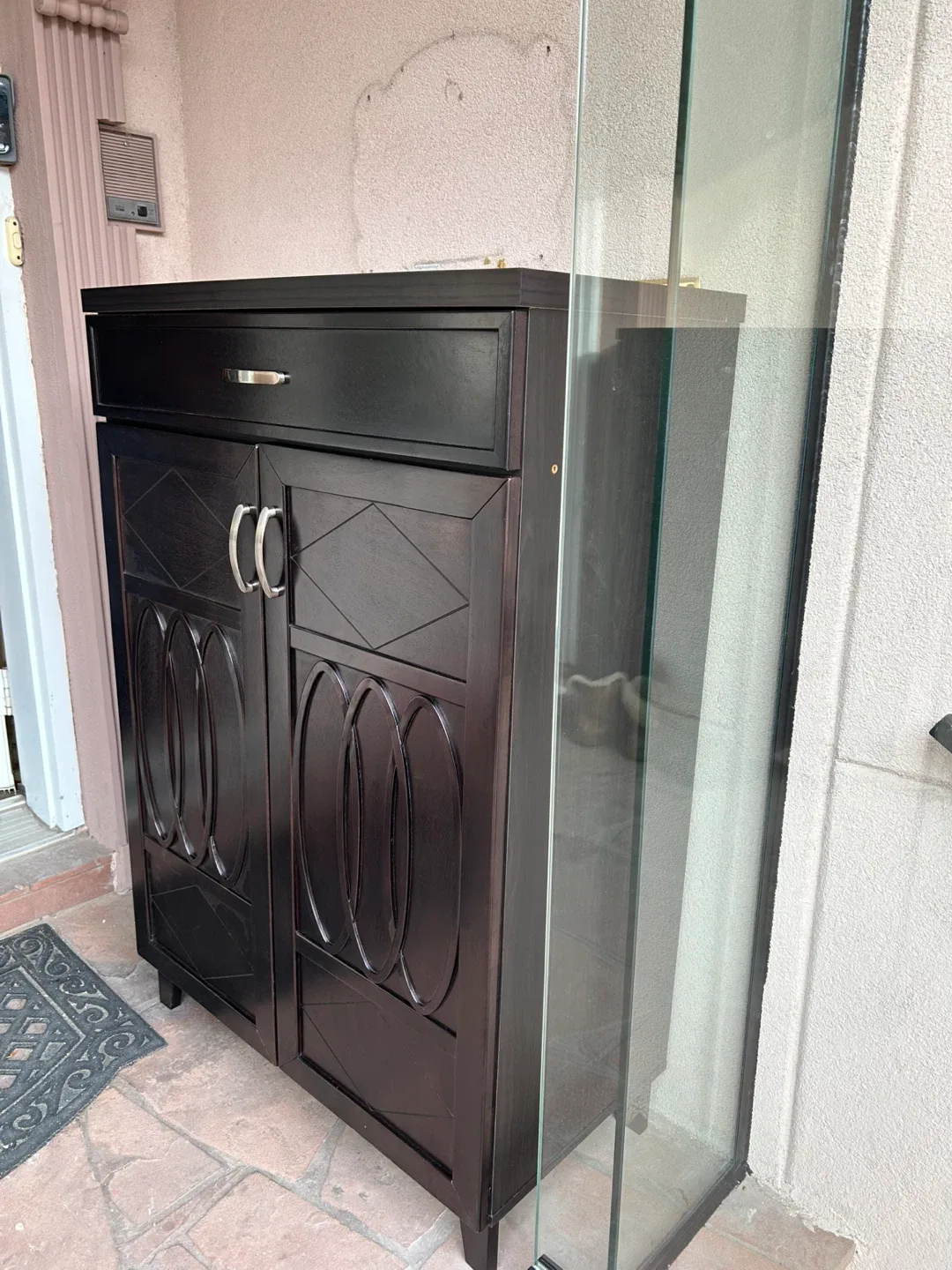 Dark Wood Shoe Cabinet